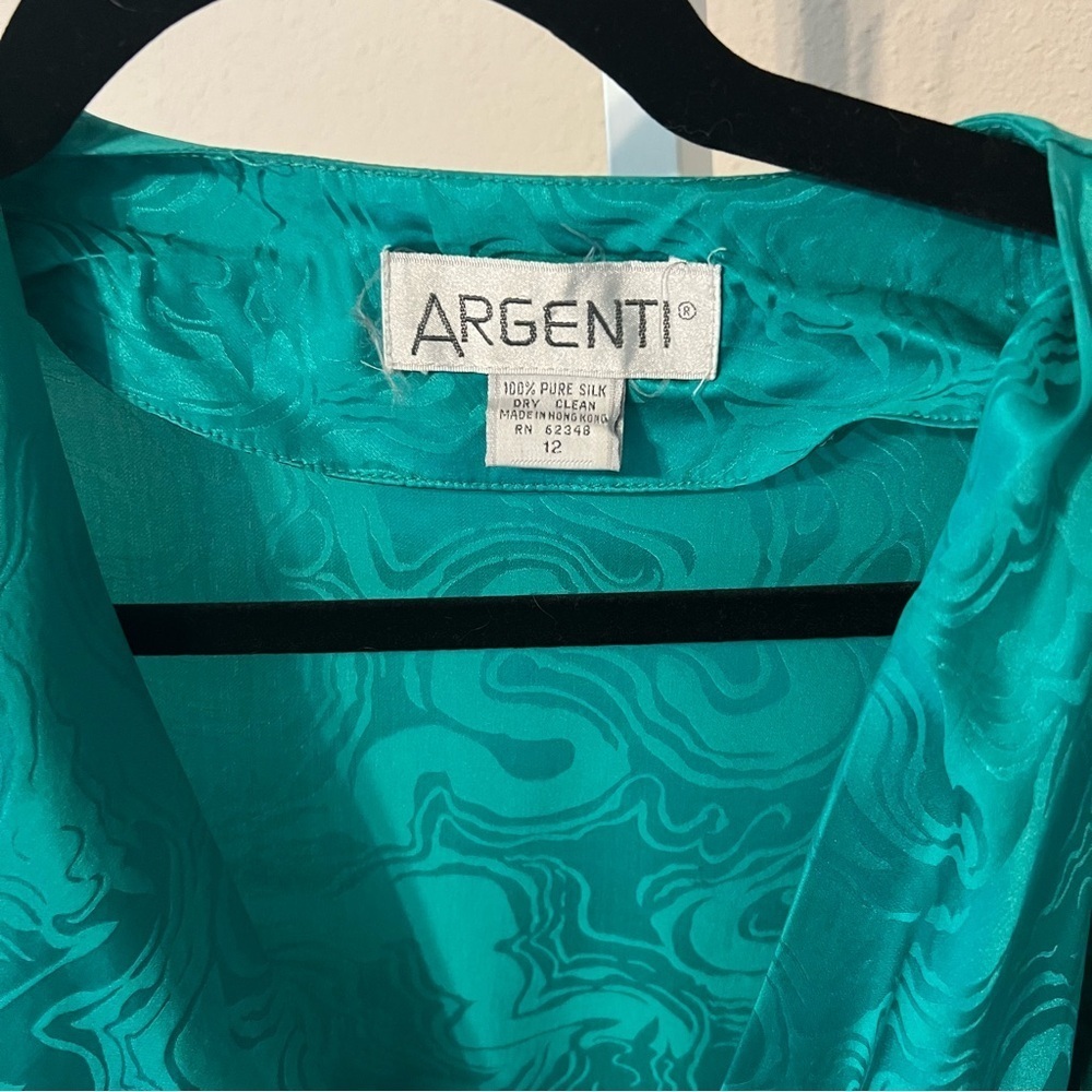 Vintage Teal Long Sleeve Dress - Picture 3 of 5